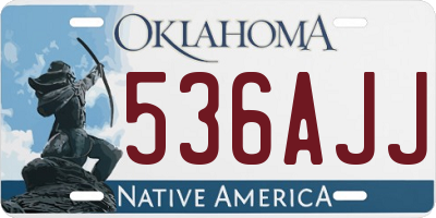 OK license plate 536AJJ