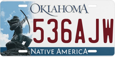 OK license plate 536AJW