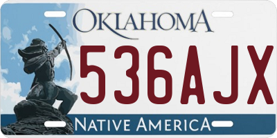 OK license plate 536AJX