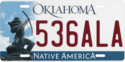 OK license plate 536ALA