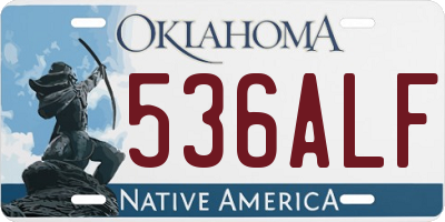 OK license plate 536ALF