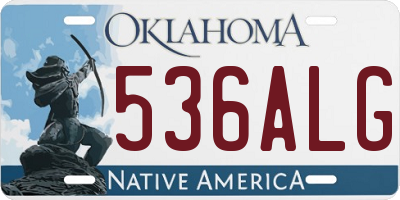 OK license plate 536ALG