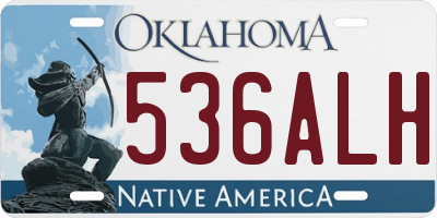 OK license plate 536ALH