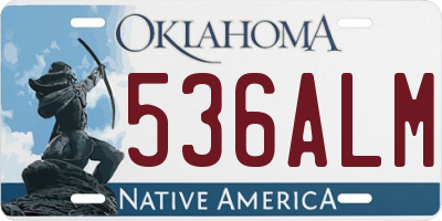 OK license plate 536ALM