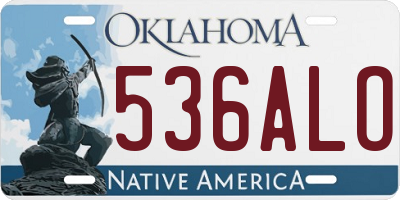 OK license plate 536ALO