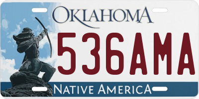 OK license plate 536AMA