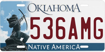 OK license plate 536AMG