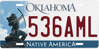 OK license plate 536AML