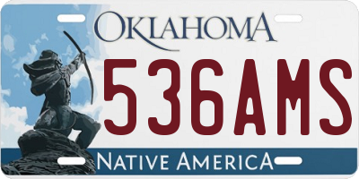 OK license plate 536AMS