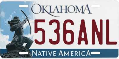 OK license plate 536ANL