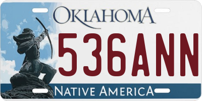 OK license plate 536ANN