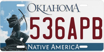 OK license plate 536APB