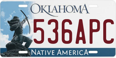 OK license plate 536APC