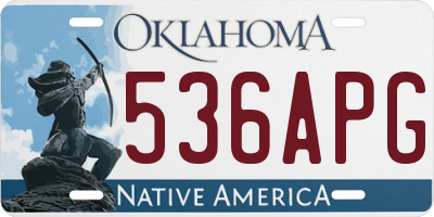OK license plate 536APG