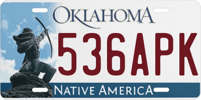 OK license plate 536APK