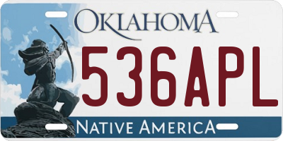 OK license plate 536APL