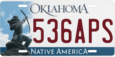 OK license plate 536APS