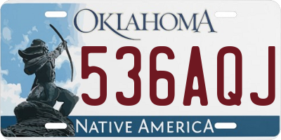 OK license plate 536AQJ