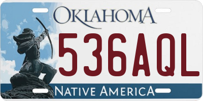 OK license plate 536AQL