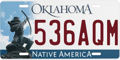 OK license plate 536AQM