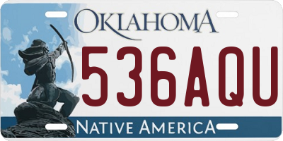 OK license plate 536AQU