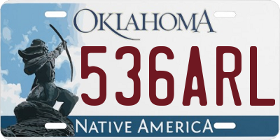 OK license plate 536ARL