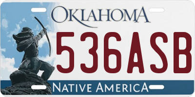 OK license plate 536ASB