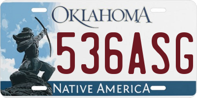 OK license plate 536ASG