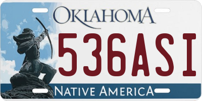 OK license plate 536ASI