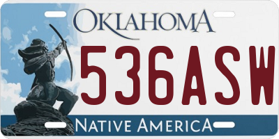 OK license plate 536ASW