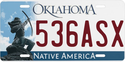 OK license plate 536ASX