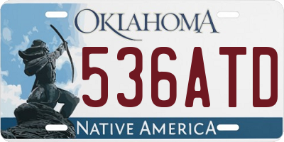 OK license plate 536ATD
