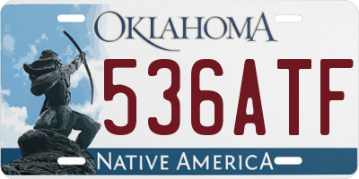 OK license plate 536ATF