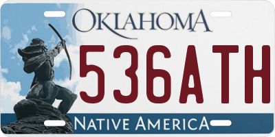 OK license plate 536ATH