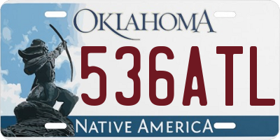 OK license plate 536ATL