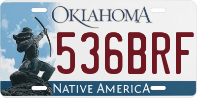 OK license plate 536BRF