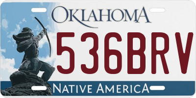 OK license plate 536BRV