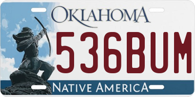 OK license plate 536BUM
