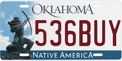 OK license plate 536BUY