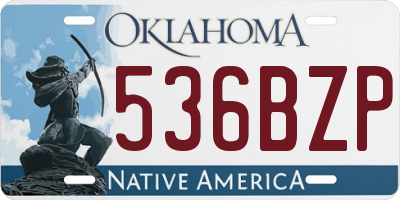 OK license plate 536BZP