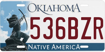 OK license plate 536BZR