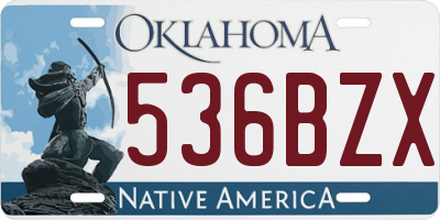 OK license plate 536BZX