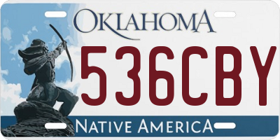 OK license plate 536CBY
