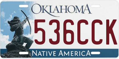 OK license plate 536CCK