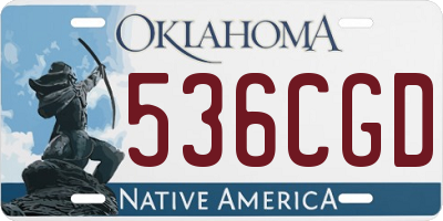 OK license plate 536CGD