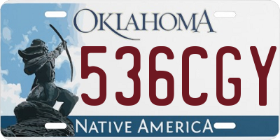 OK license plate 536CGY