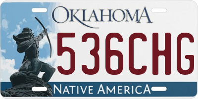 OK license plate 536CHG