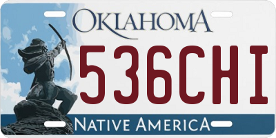 OK license plate 536CHI