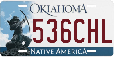 OK license plate 536CHL