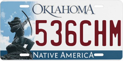 OK license plate 536CHM